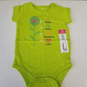 NWT Okie Dokie Onesie Bodysuit 3mos Lime Green K10